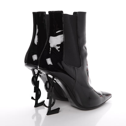 Saint Laurent Patent Opyum Booties 38 Black 4 of 12