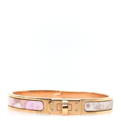Hermes Enamel Printed Royaume d'Helios Mini Clic Kelly Bracelet PM Aube 1 of 4