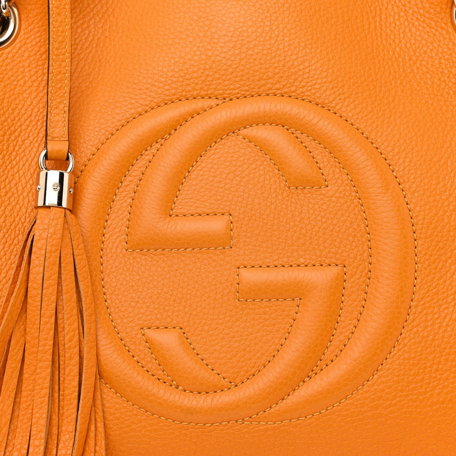 Gucci Pebbled Calfskin Medium Soho Chain Shoulder Bag Curcuma 8 of 10