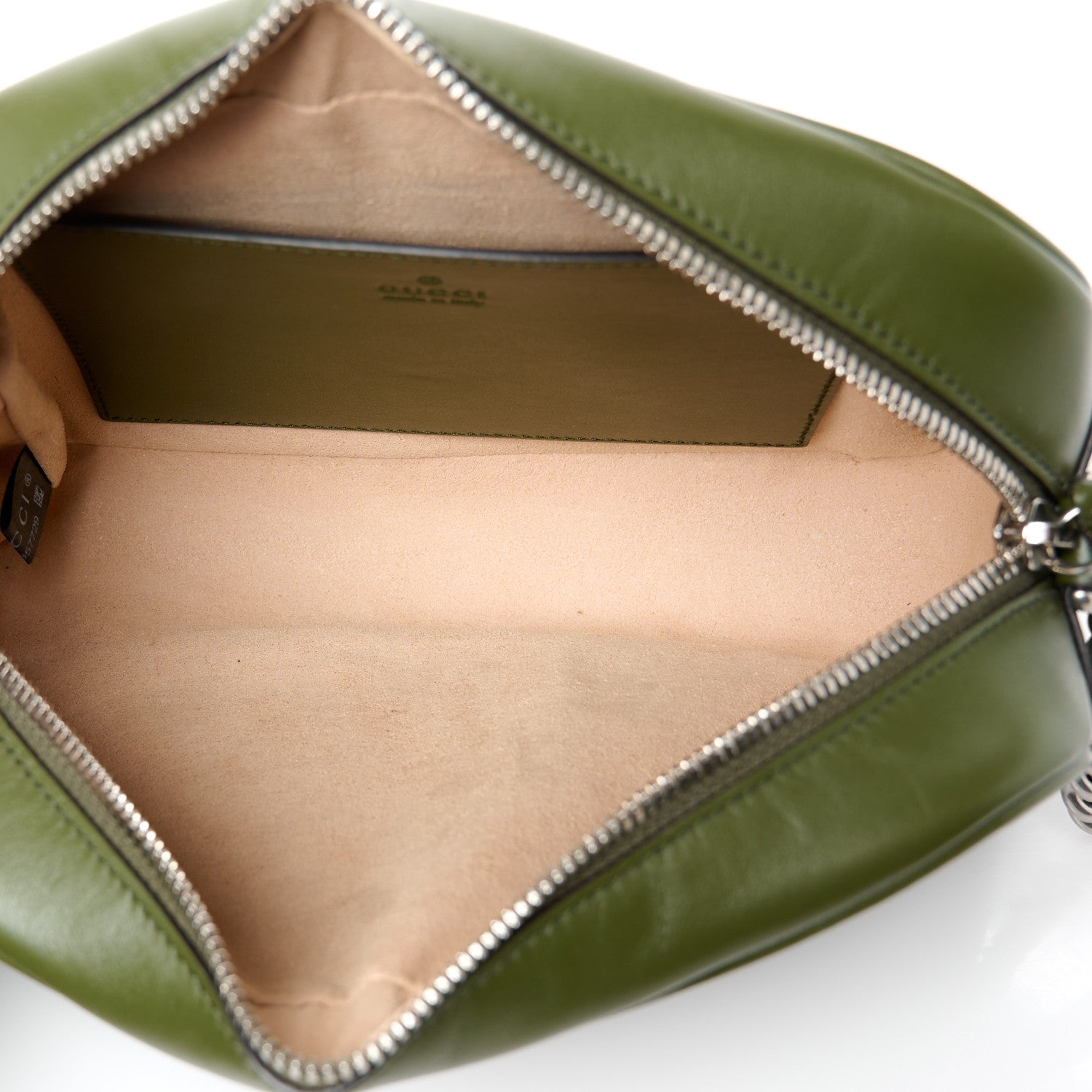 Gucci Calfskin Matelasse Aria Small GG Marmont Chain Shoulder Bag Military Wood 5 of 11