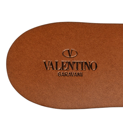 Valentino Garavani Grainy Cowhide Vlogo Flat Slide Sandals 40.5 Cuoio 6 of 8