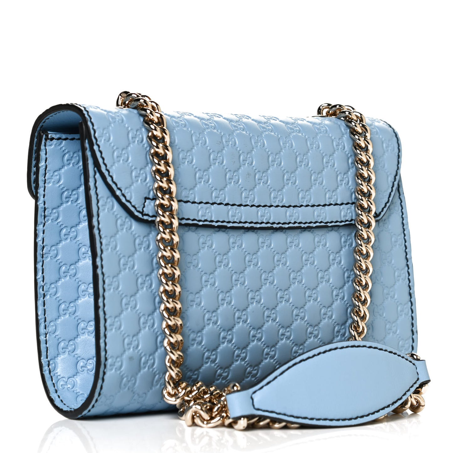 Soft Microguccissima Mini Emily Chain Shoulder Bag Mineral Blue
