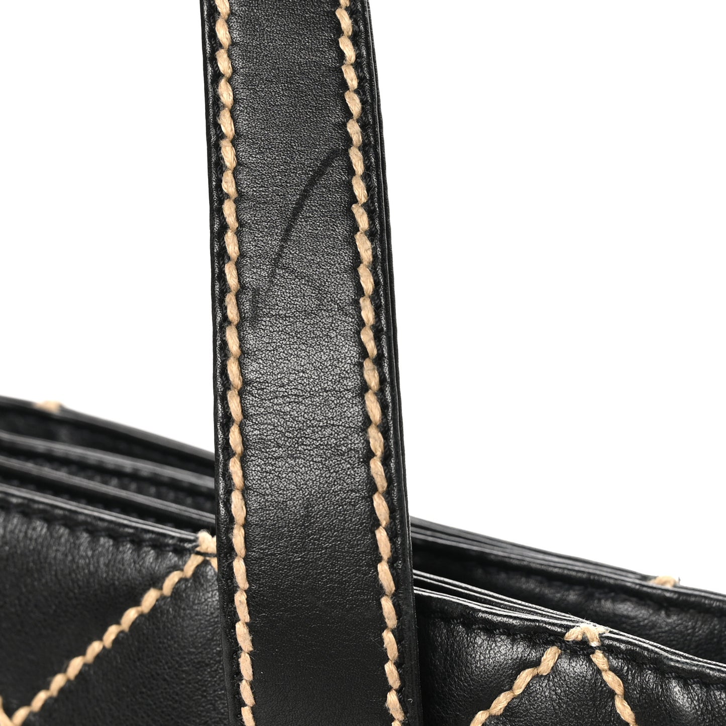 Calfskin Wild Stitch Tote Black