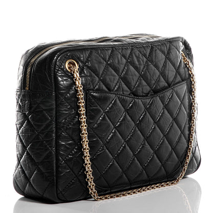 Chanel Aged Calfskin Quilted Large Reissue Camera Case Black 4 of 15