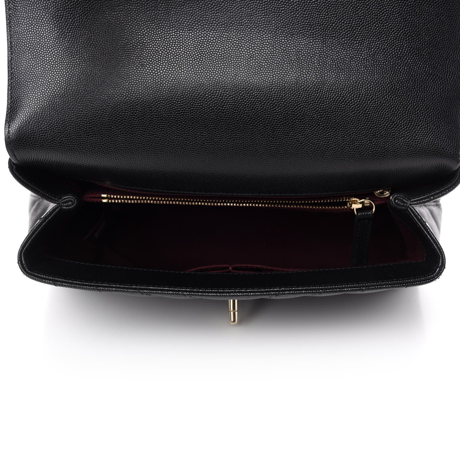 Chanel Caviar Chevron Quilted Small Coco Handle Flap Black 6 of 11