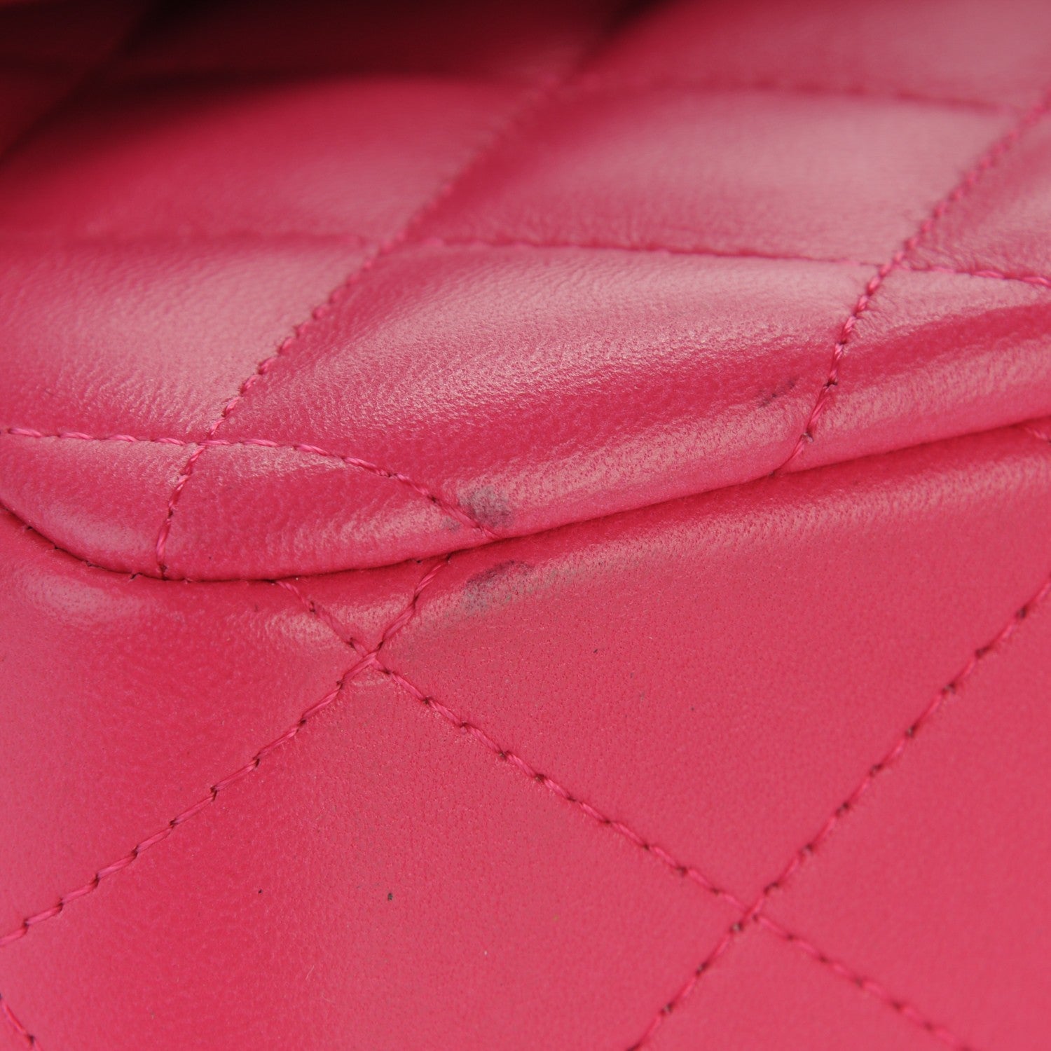 Chanel Lambskin Quilted Jumbo Double Flap Dark Pink 10 of 11
