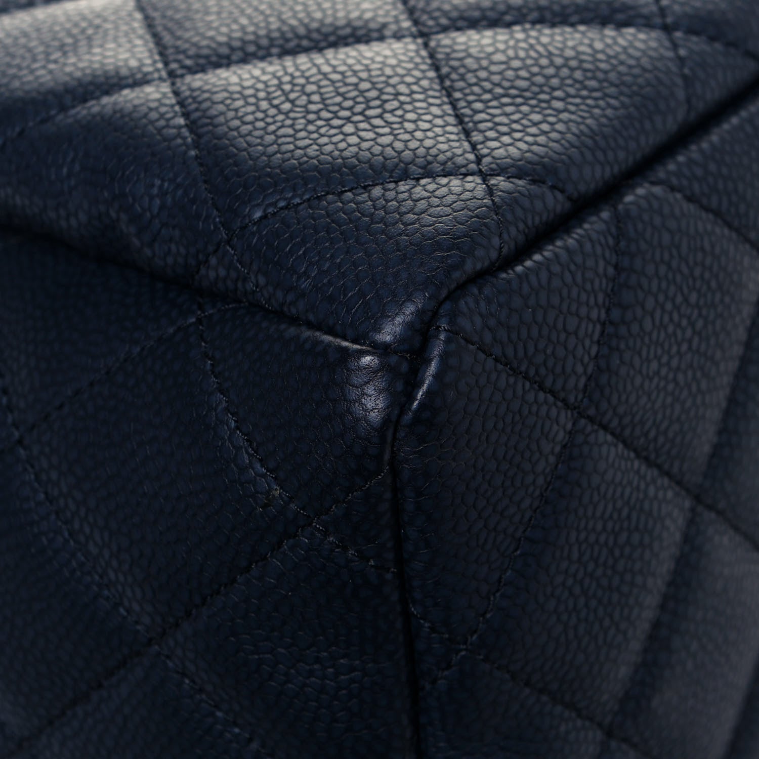 Chanel Grained Calfskin Quilted Medium CC Chain Bucket Drawstring Bag Blue 11 of 13