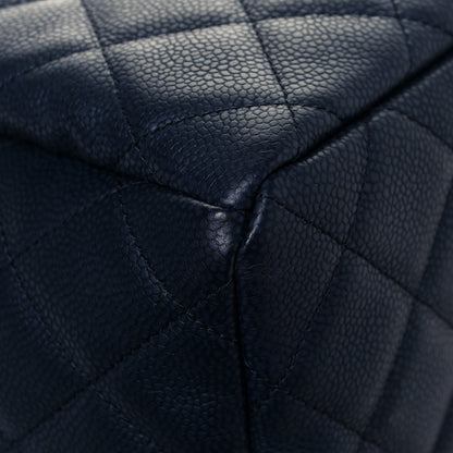 Chanel Grained Calfskin Quilted Medium CC Chain Bucket Drawstring Bag Blue 11 of 13