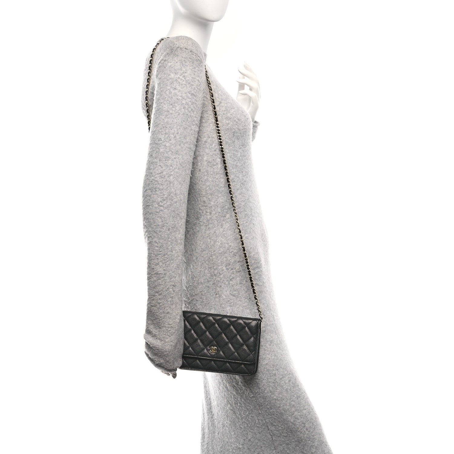 Chanel Caviar Quilted Wallet on Chain WOC Black 2 of 12