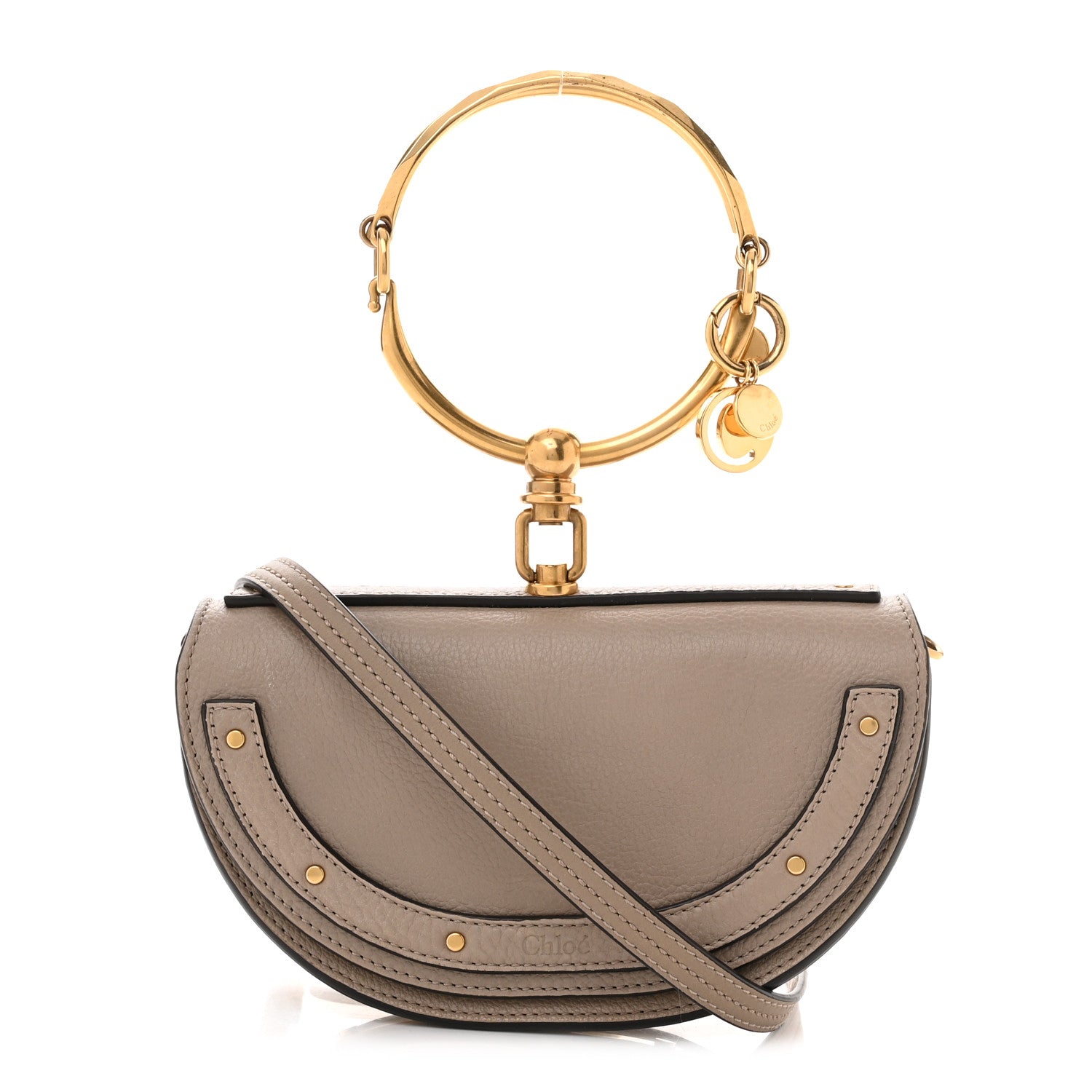 Chloe Calfskin Small Nile Bracelet Minaudiere Bag Motty Grey 1 of 10
