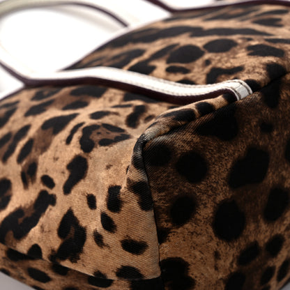 Dolce & Gabbana Canvas Leopard Print Medium Tote White 8 of 11