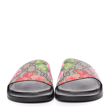 Gucci GG Supreme Monogram Blooms Slide Sandals 36 Beige Multicolor 2 of 9