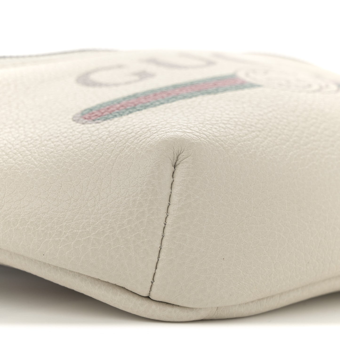 Grained Calfskin Small Logo Belt Bag White