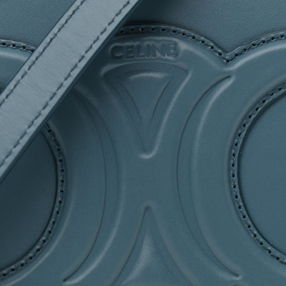 Celine Smooth Calfskin Cuir Triomphe Oval Bag Denim 7 of 9