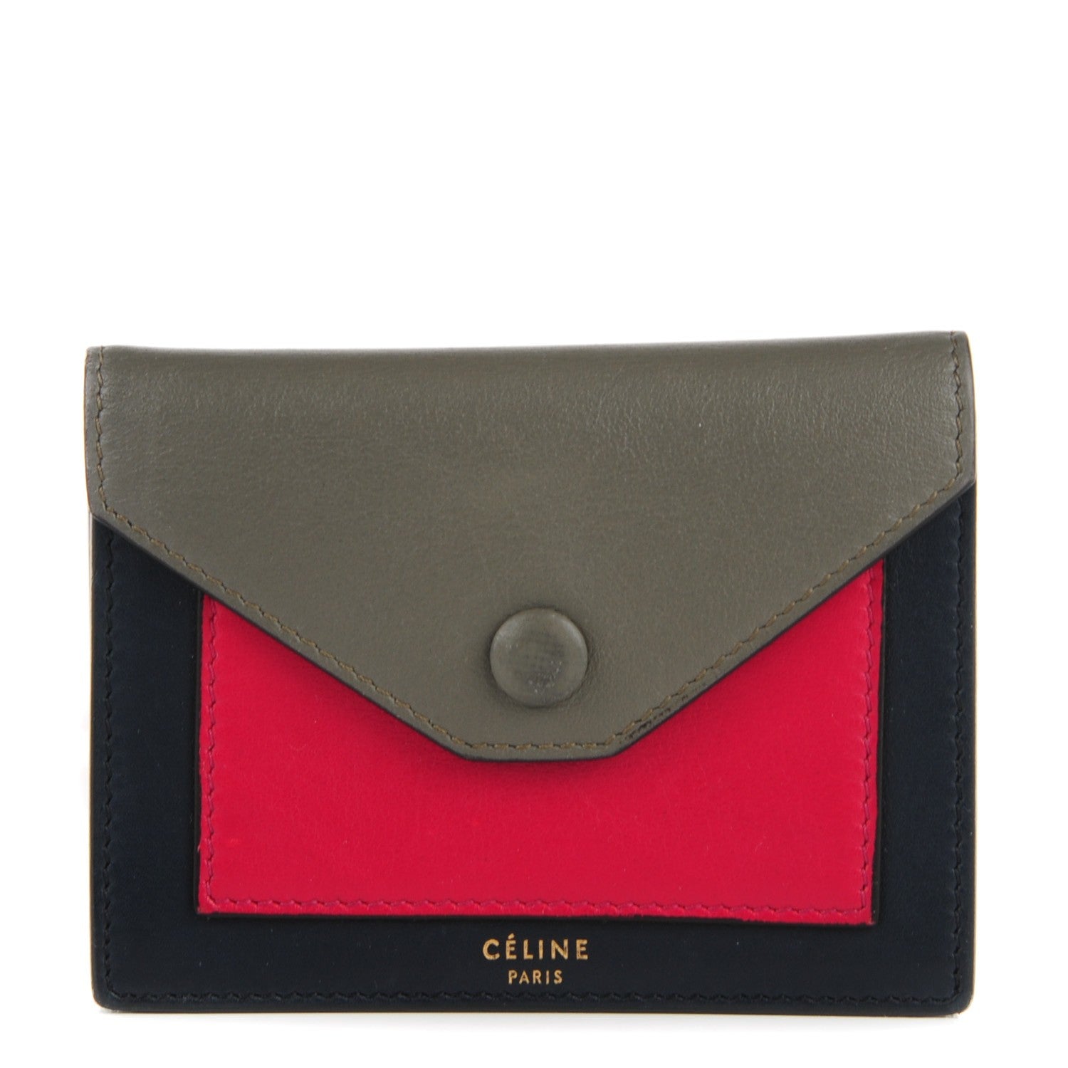 Celine Smooth Calfskin Pocket Card Holder Fushia 1 of 7