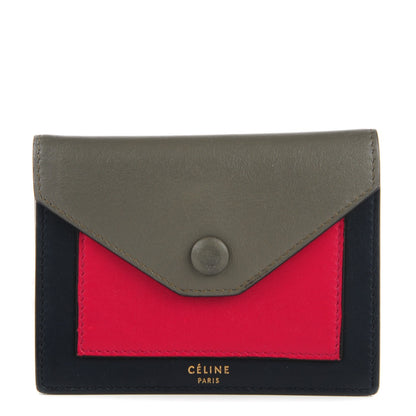 Celine Smooth Calfskin Pocket Card Holder Fushia 1 of 7