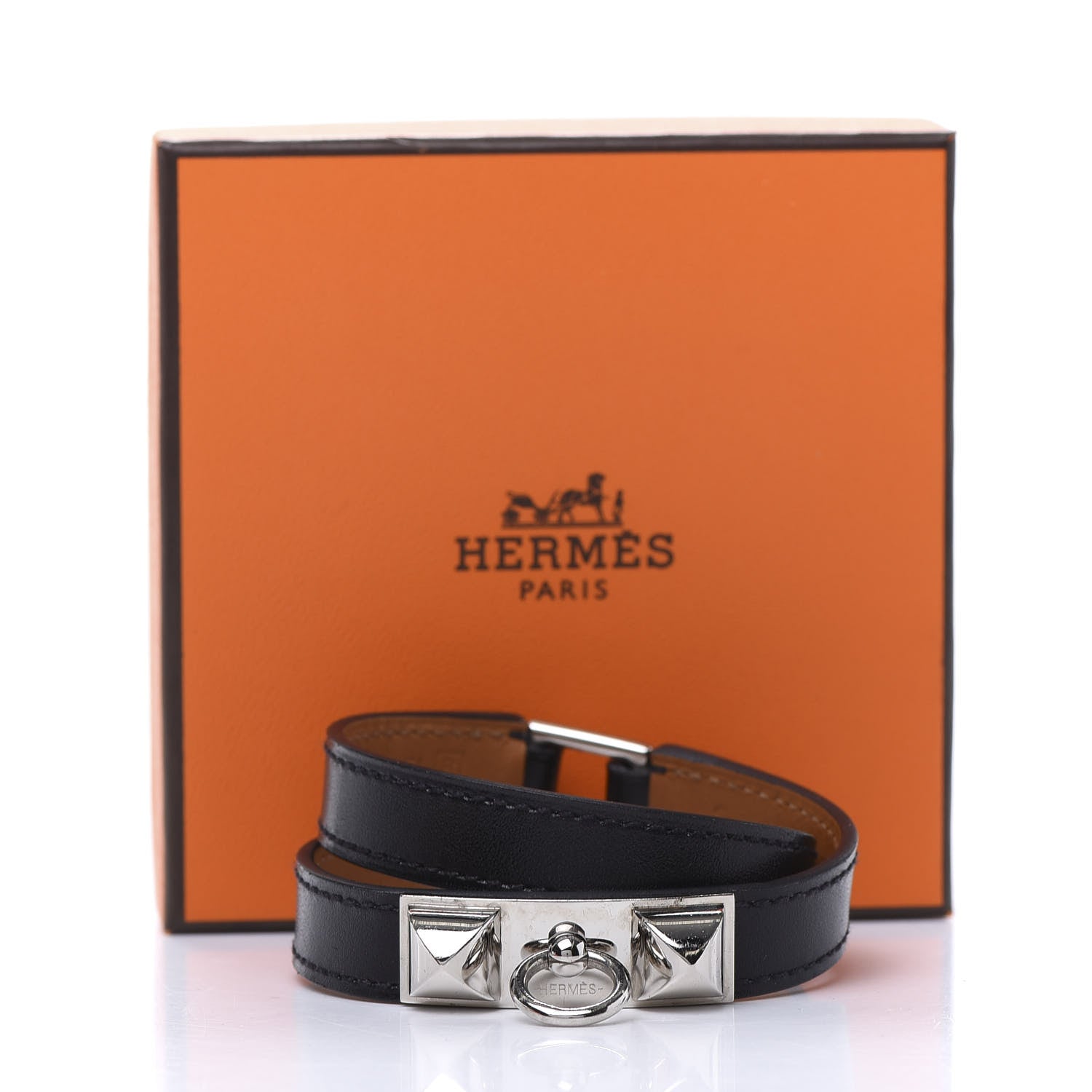 Hermes Box Rivale Double Tour Bracelet S Black 7 of 7