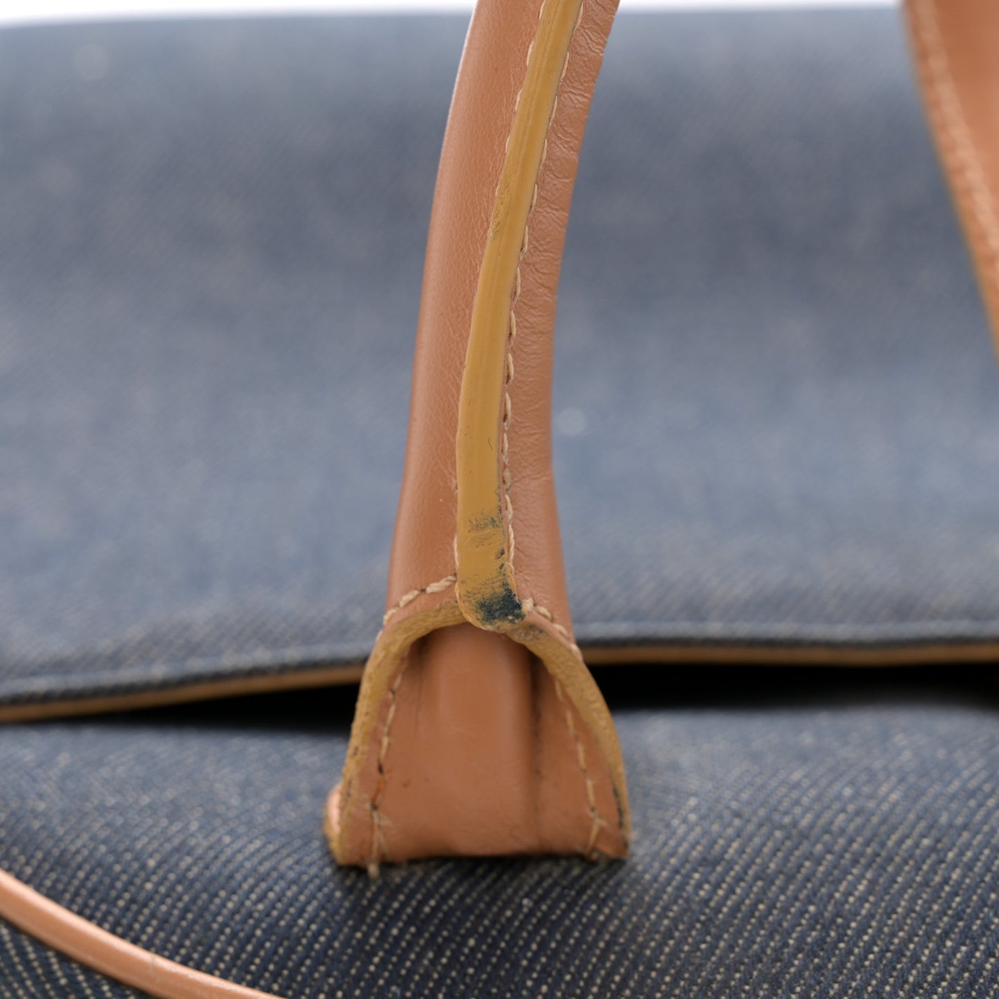 Denim Calfskin Saddle Bowler Blue