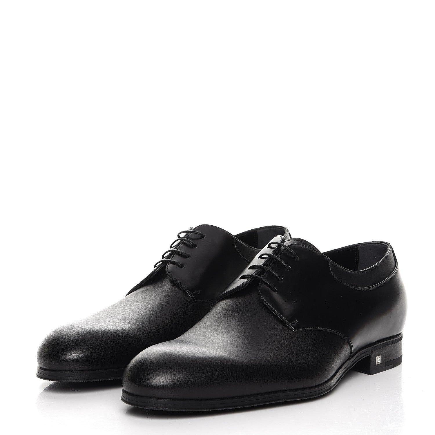 Louis Vuitton Lambskin Derby Lace Up Shoes 8 Black 3 of 9