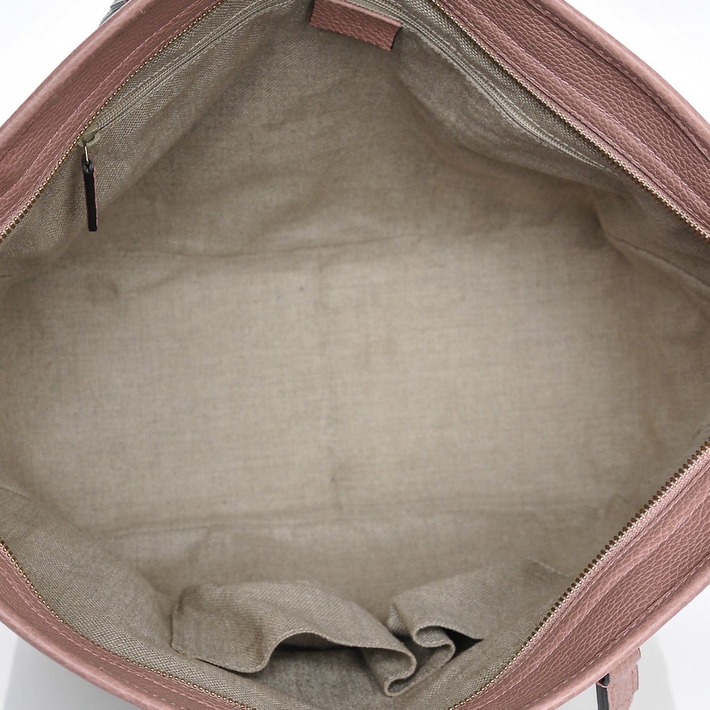 Monogram Bree Zippered Tote Beige Soft Pink