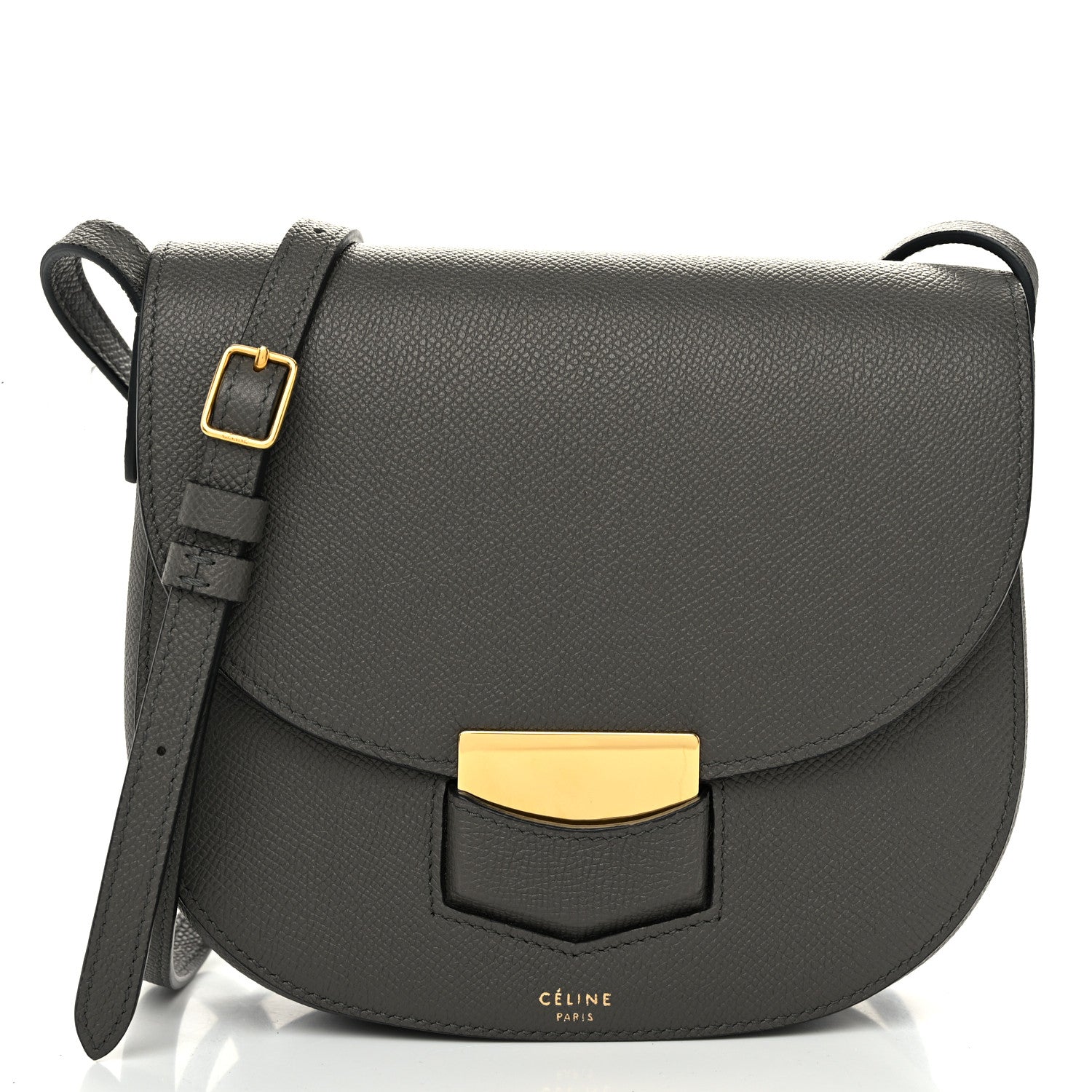Celine Baby Grained Calfskin Small Trotteur Grey 1 of 11