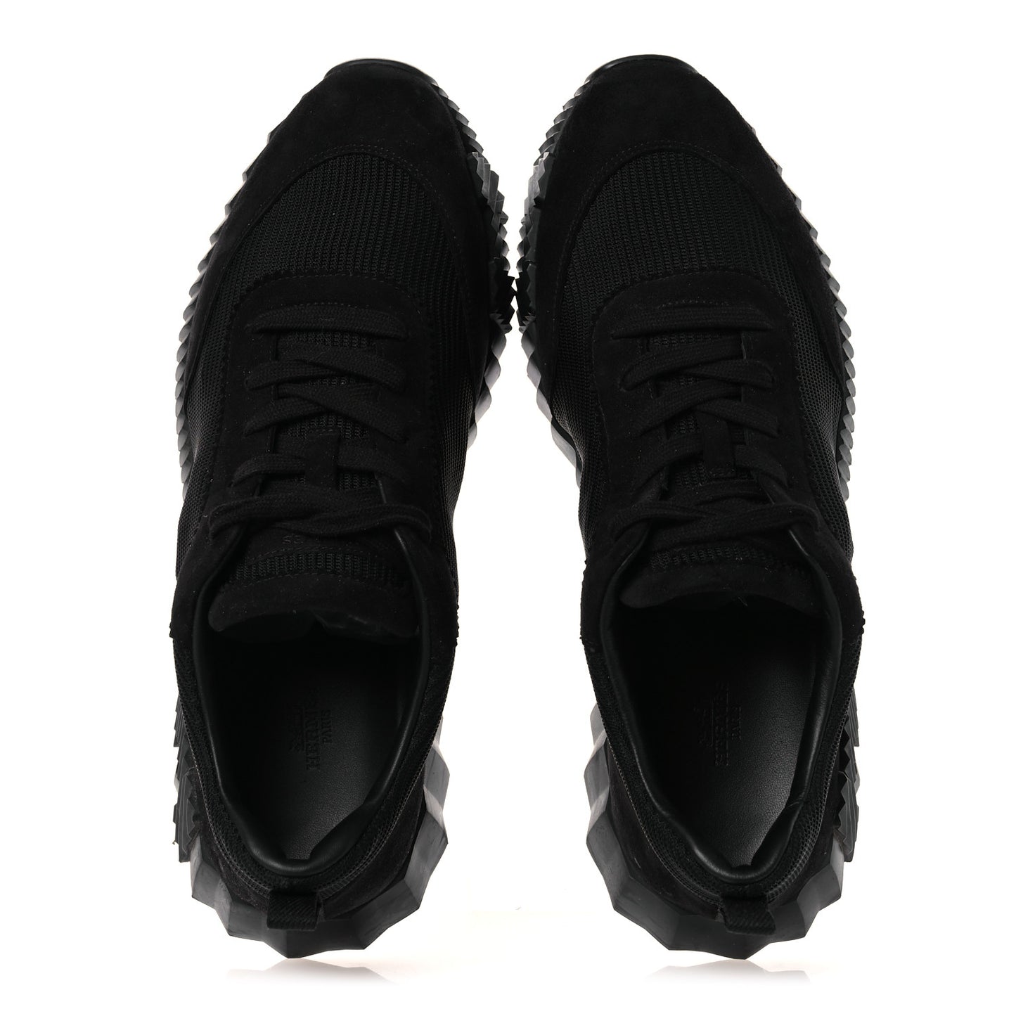 Technical Mesh Suede Goatskin Bouncing Sneakers 43 Black