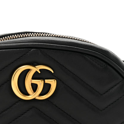 Gucci Calfskin Matelasse GG Marmont Belt Bag 65 Black 8 of 13