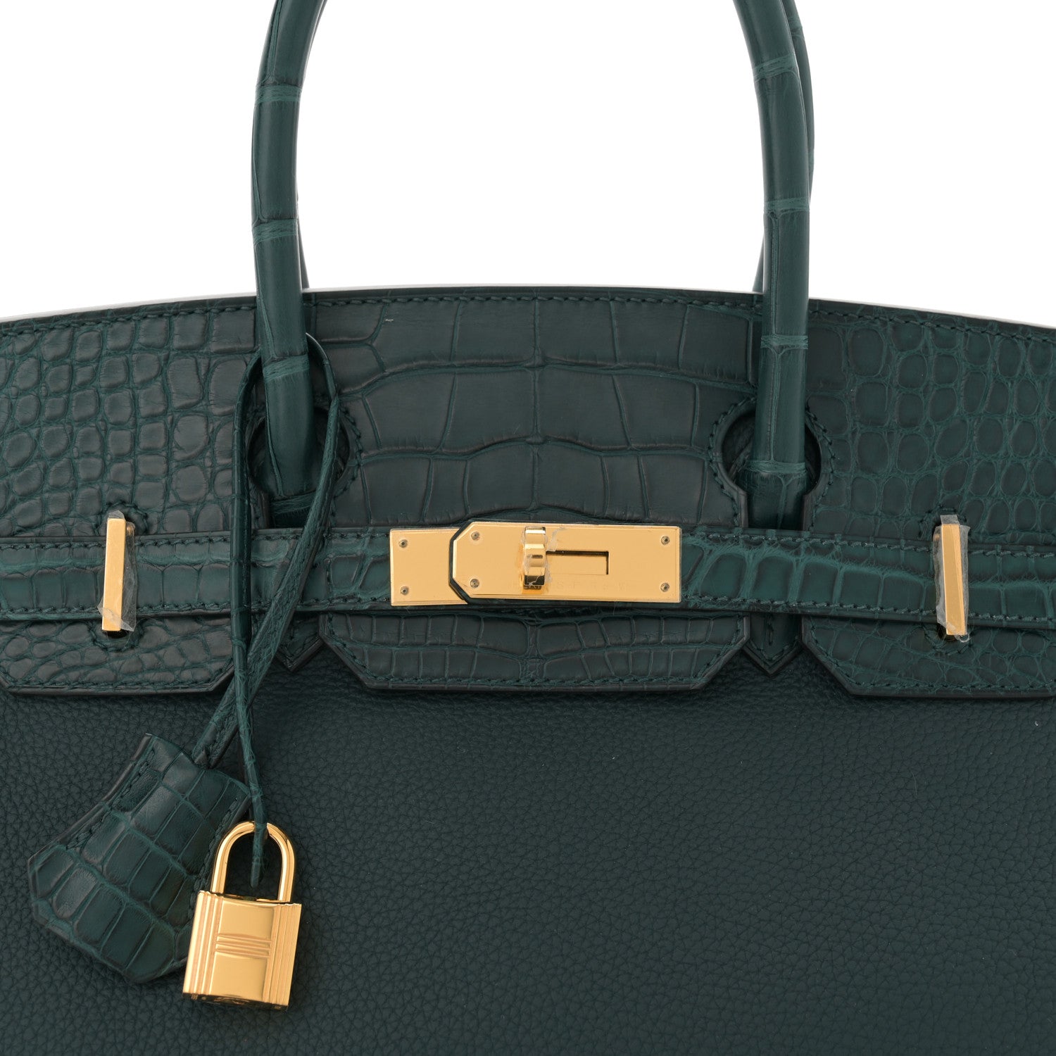 Hermes Togo Matte Alligator Birkin Touch 30 Vert Cypress 8 of 10