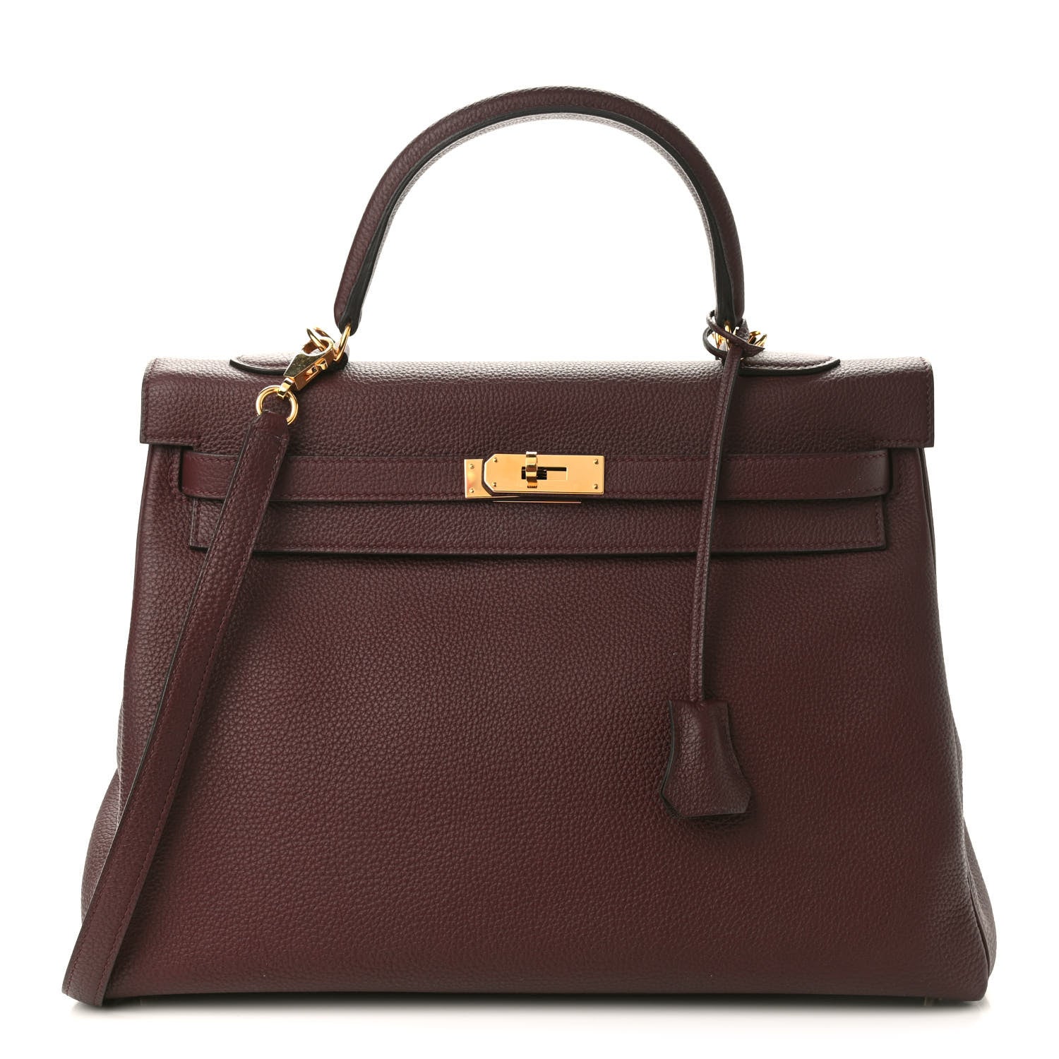 Hermes Togo Kelly Retourne 35 Bordeaux 1 of 10