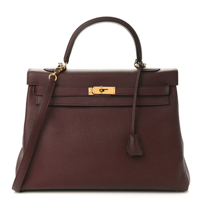 Hermes Togo Kelly Retourne 35 Bordeaux 1 of 10