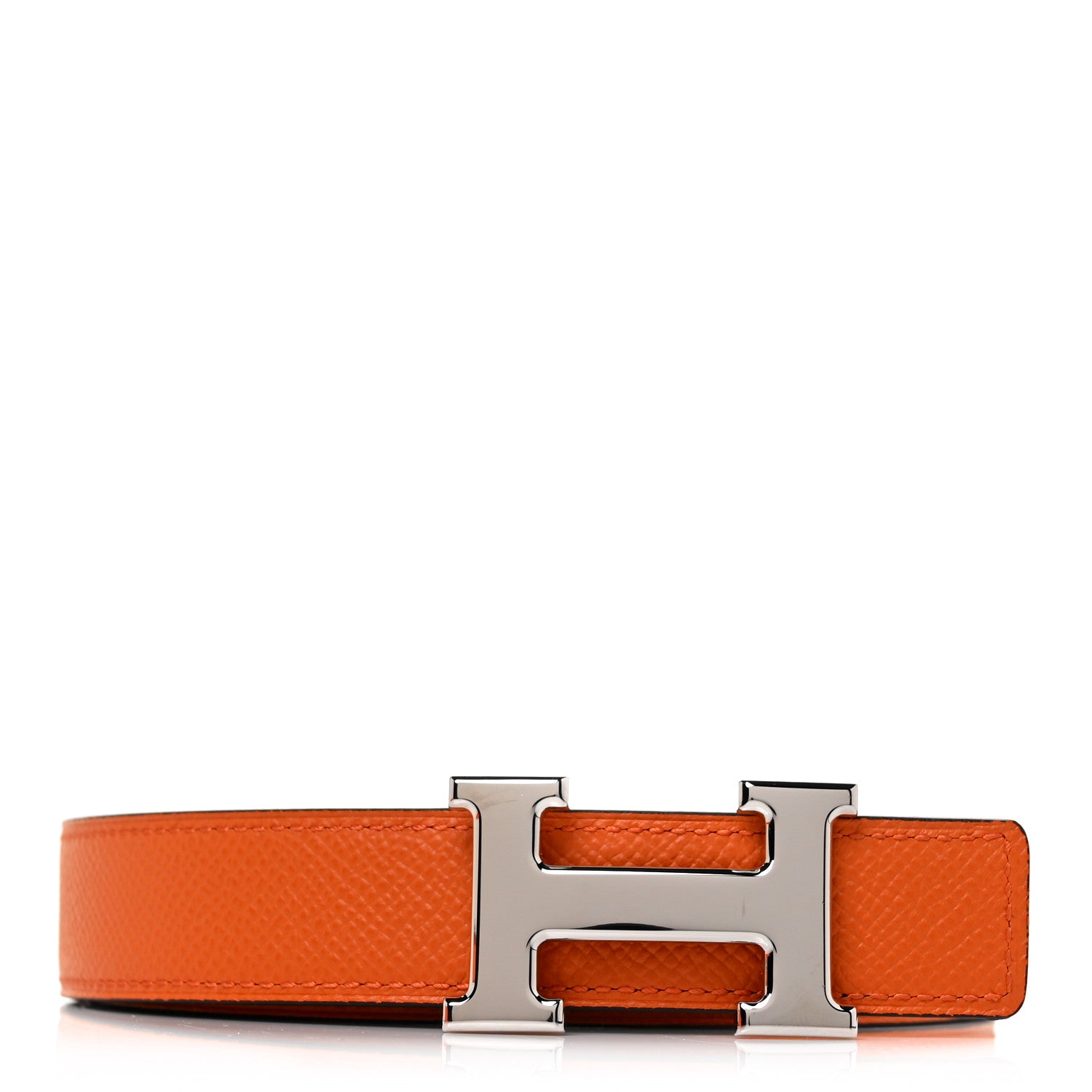 Hermes Swift Epsom 24mm Mini H Belt 90 Black Orange 1 of 5
