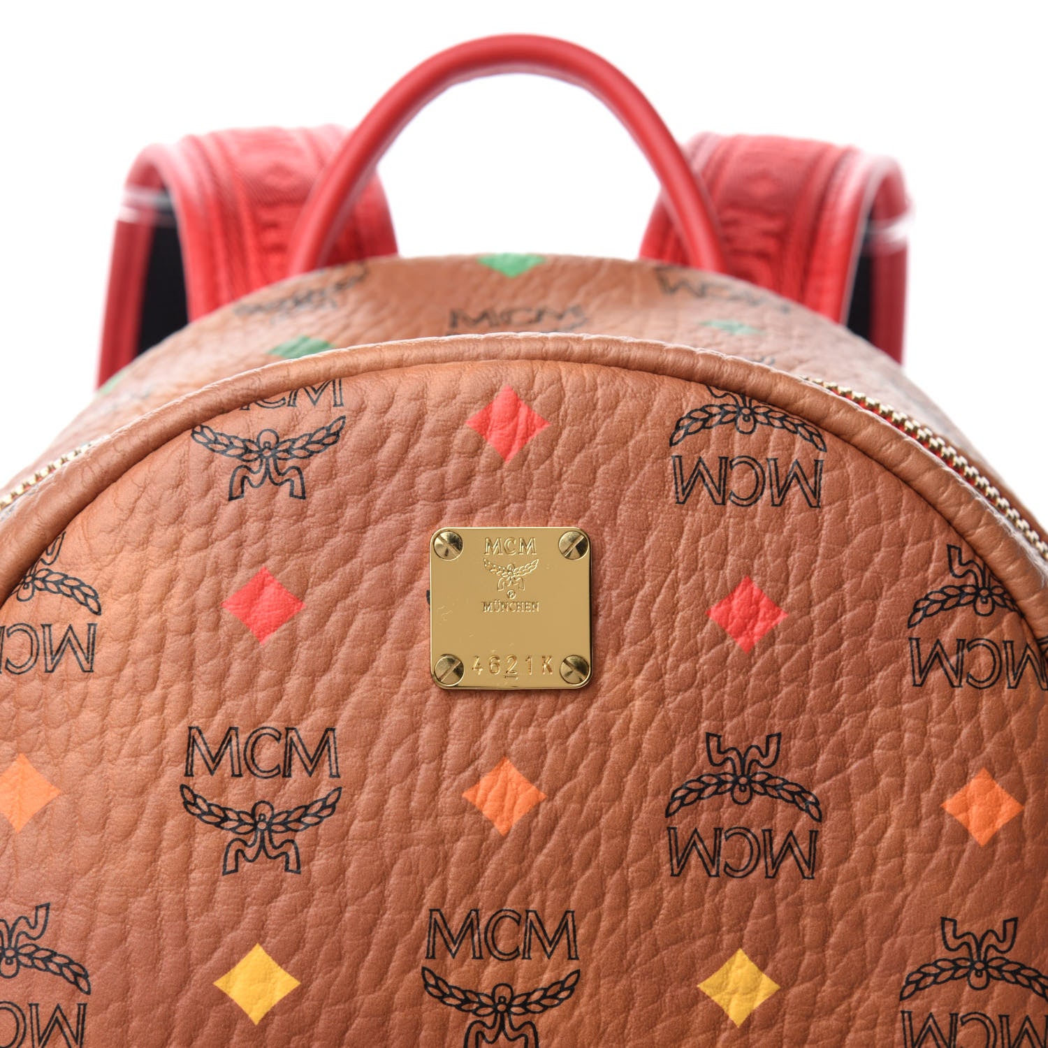 MCM Skyoptic Visetos Small Stark Backpack Spectrum Diamond Cognac 15 of 15