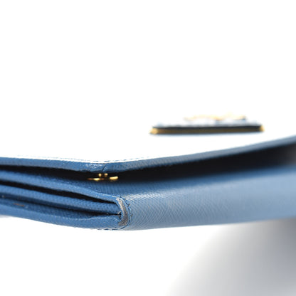Prada Saffiano Continental Flap Wallet Cobalto 8 of 13