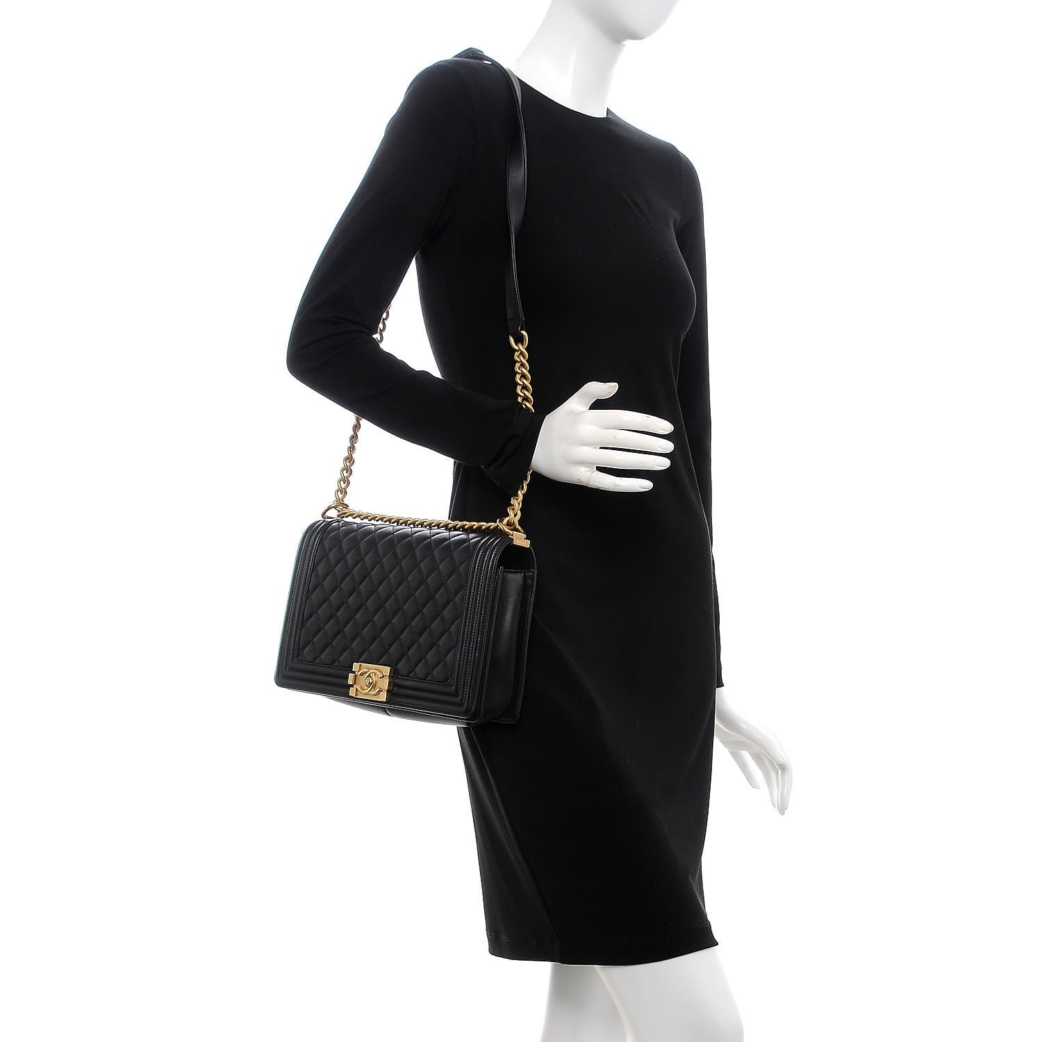 Chanel Calfskin Quilted New Medium Boy Flap Black 2 of 13