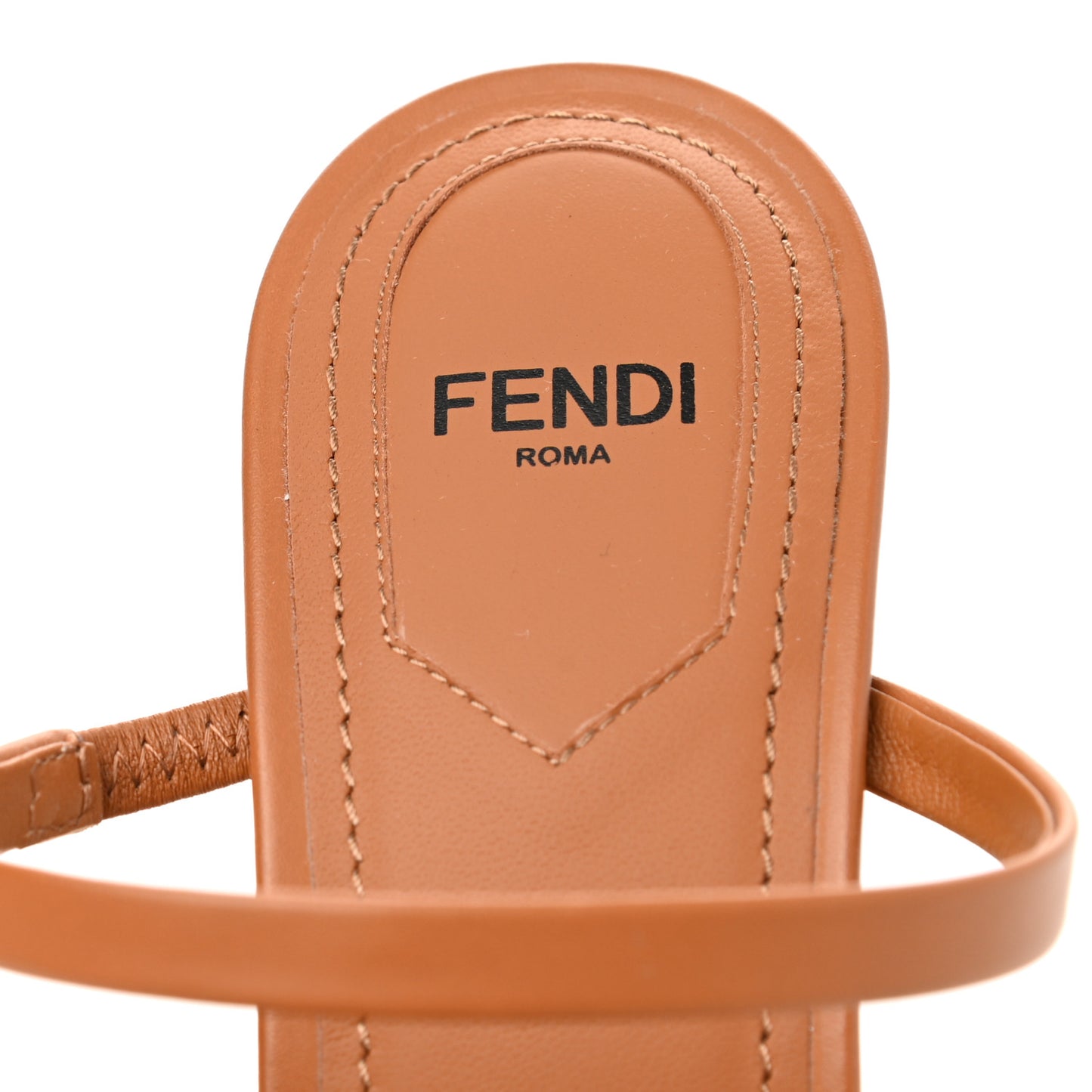 Calfskin Fendi First 95mm Slide Sandals 37.5 Caramello