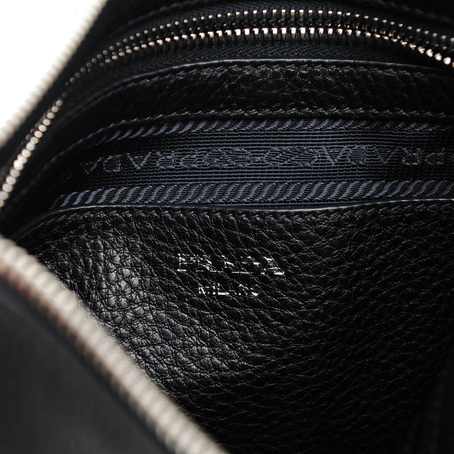 Prada Vitello Daino Zippered Crossbody Bag Black 6 of 8