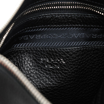 Prada Vitello Daino Zippered Crossbody Bag Black 6 of 8