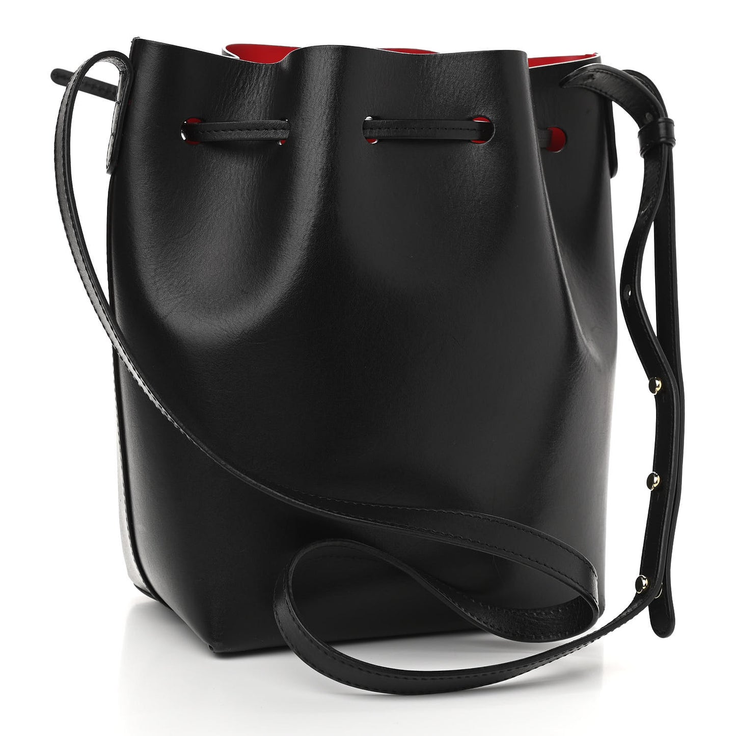 Calfskin Mini Bucket Bag Black Flamma