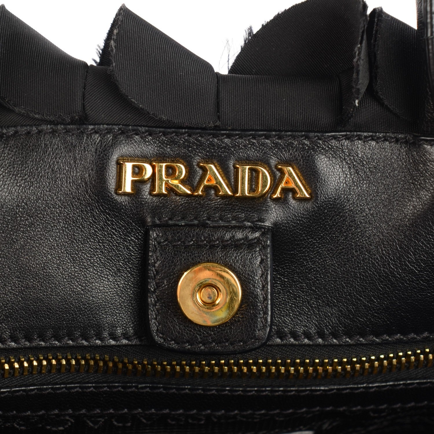Prada Tessuto Nylon Ruffle Bag Nero Black 7 of 10