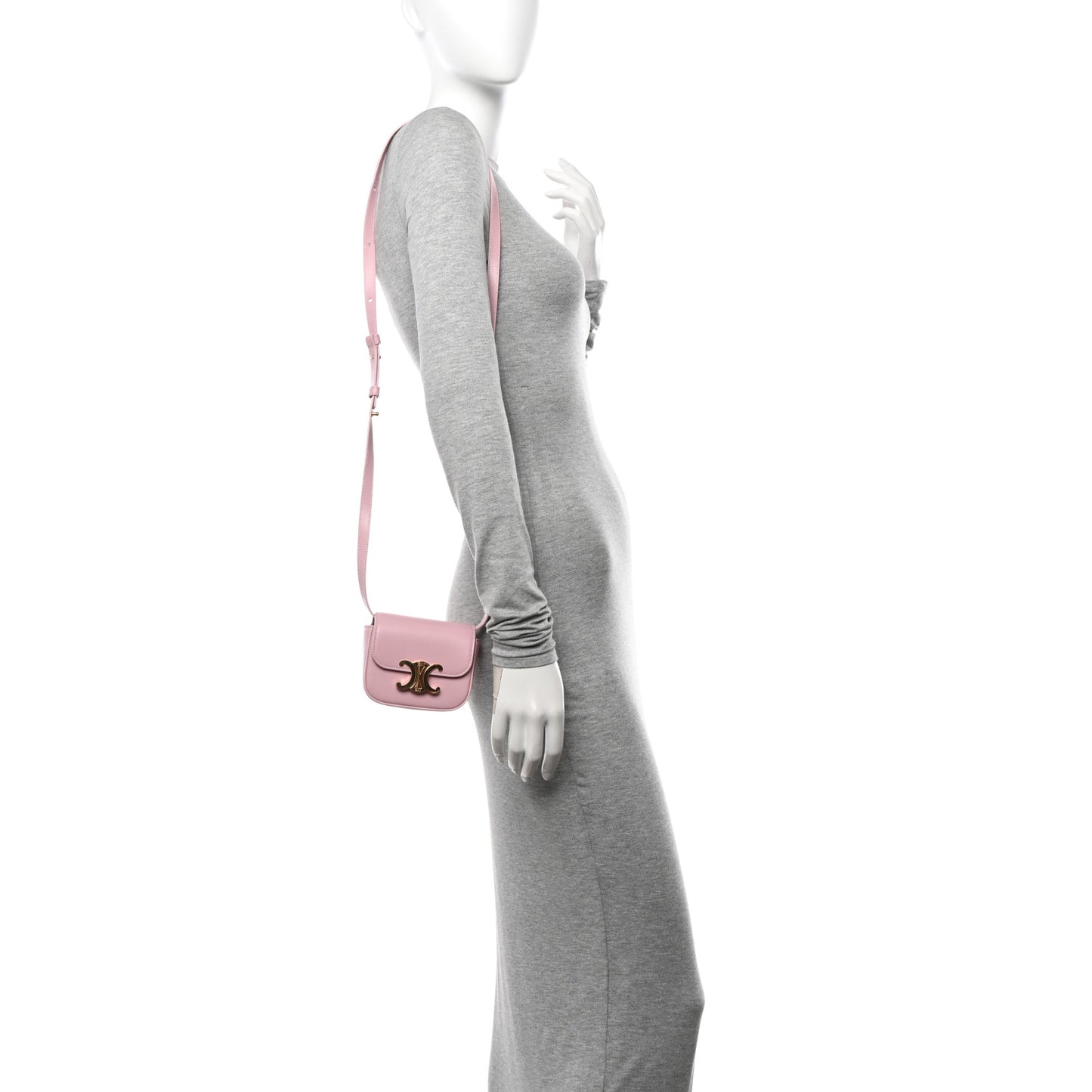 Shiny Calfskin Mini Triomphe Light Pink