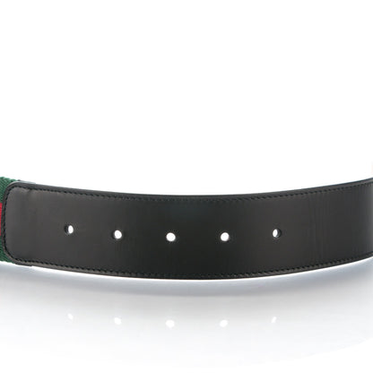Gucci Nylon Calfskin Double G Web 40mm Belt 75 30 Green Red Black 5 of 7