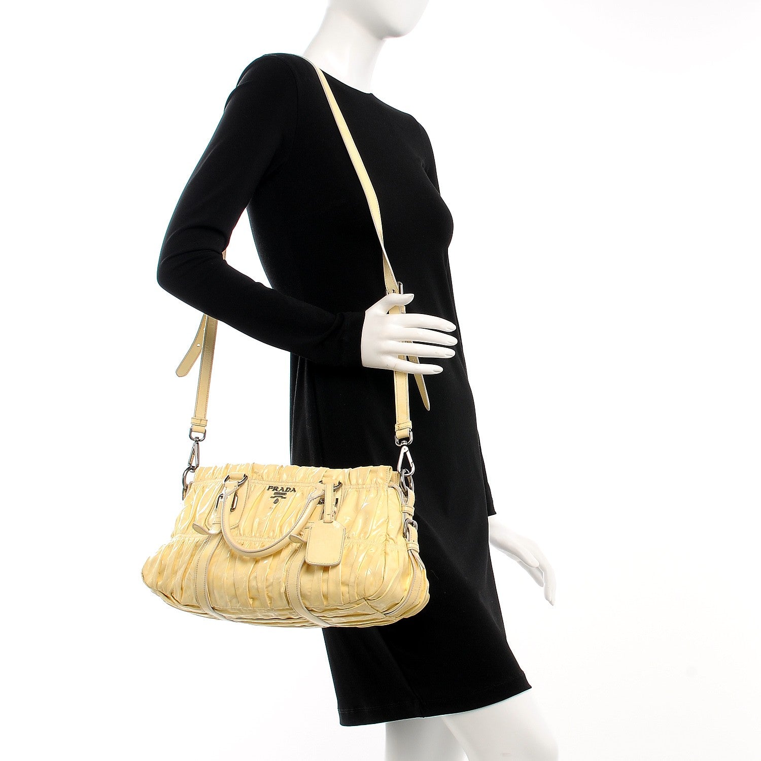 Prada Vernice Dressy Gaufre Shopping Satchel White 2 of 15