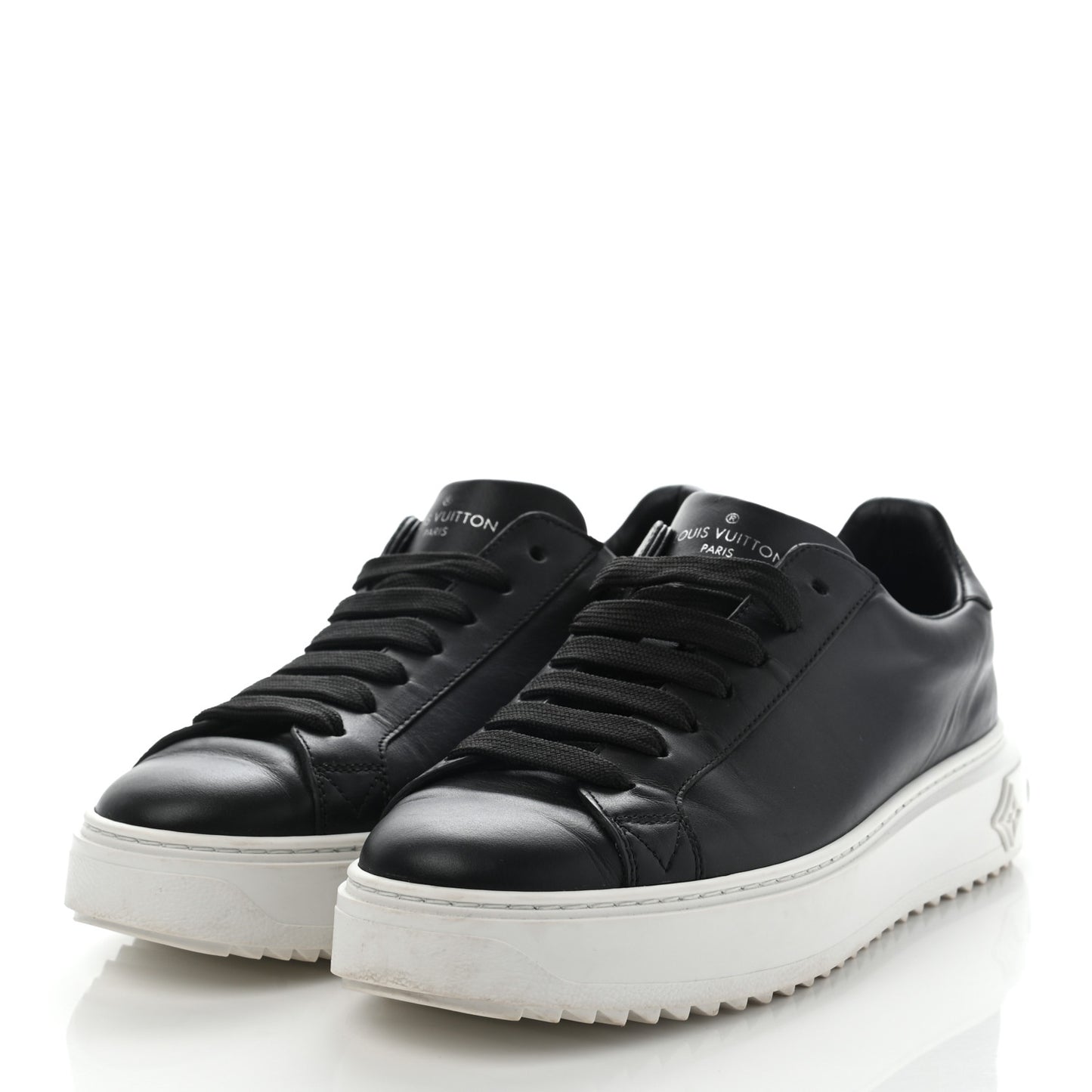 Calfskin Time Out Sneakers 38 Black