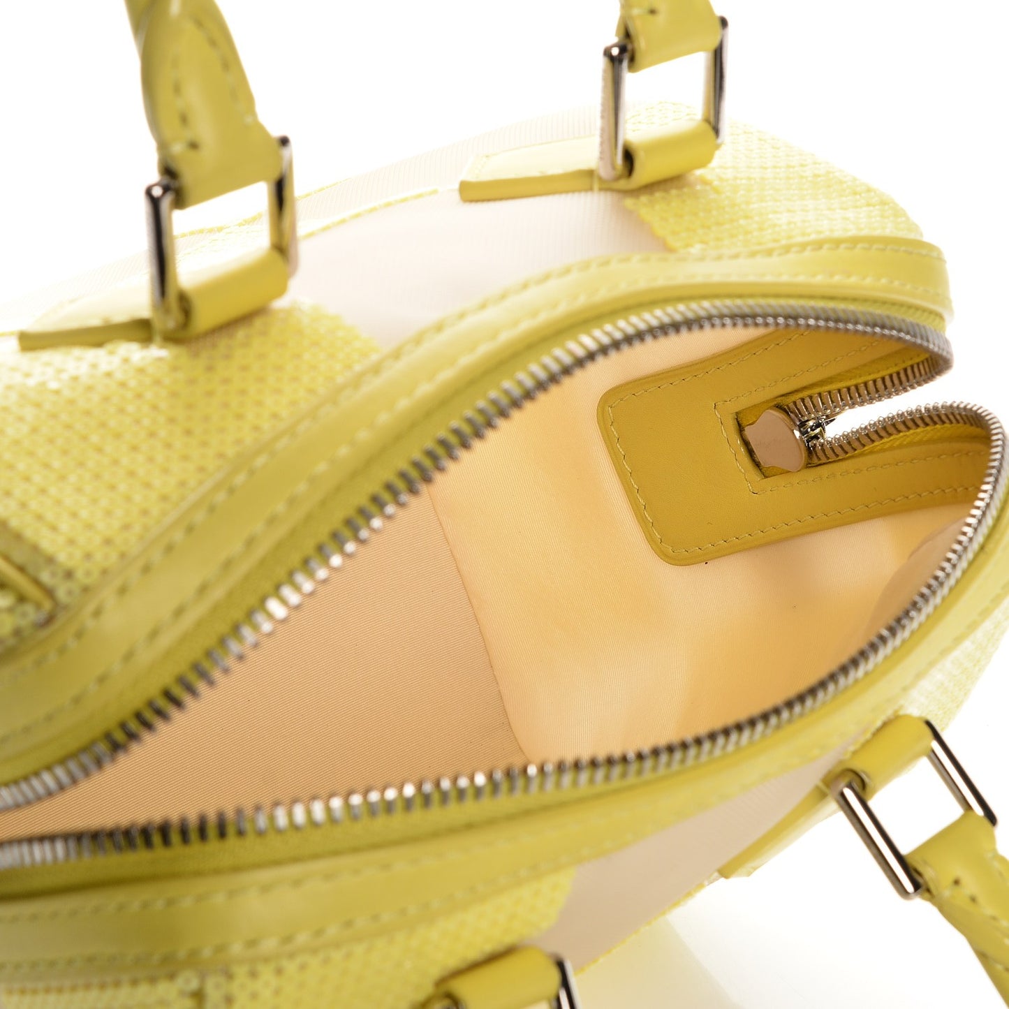 Damier Optic Mesh Sequins Cube Speedy Yellow