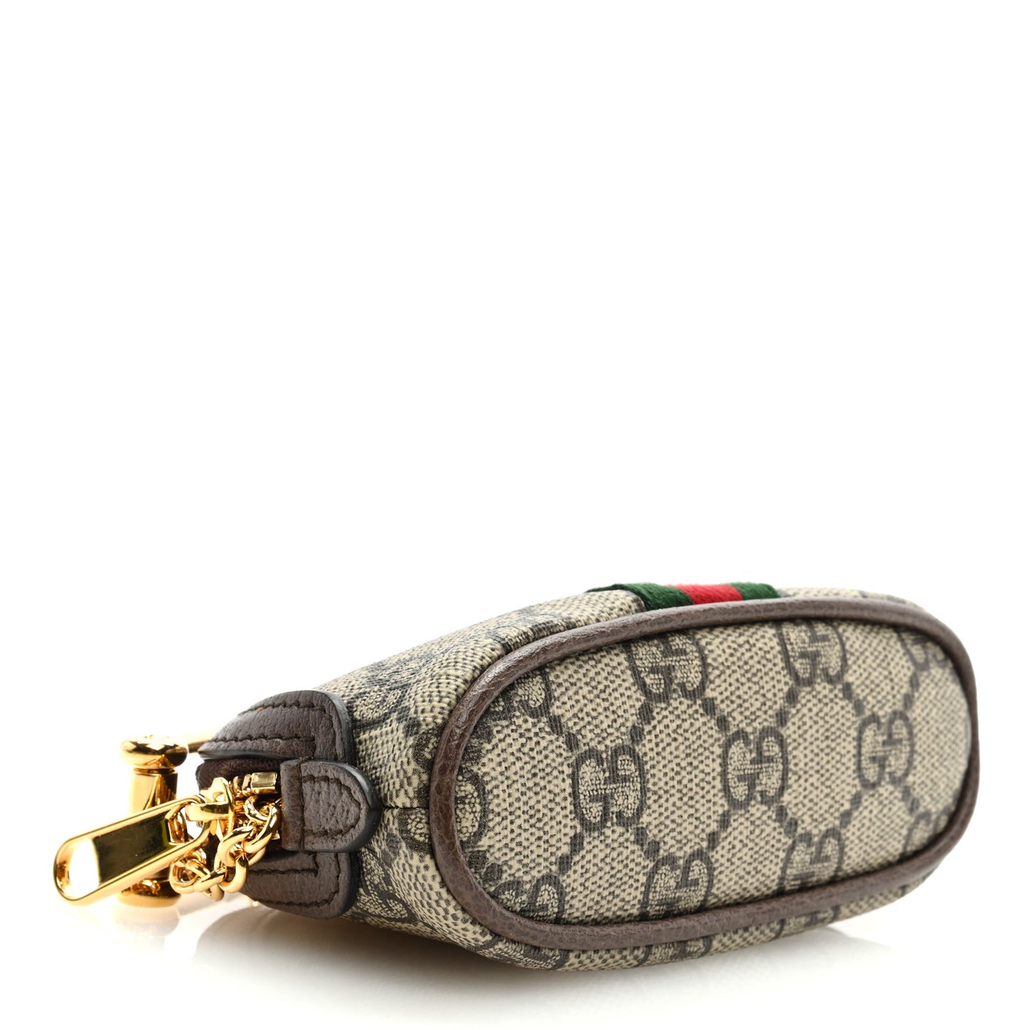 GG Supreme Monogram Web Ophidia Dome Key Pouch Beige New Acero