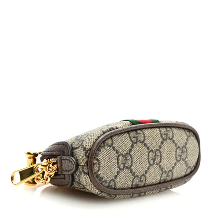 Gucci GG Supreme Monogram Web Ophidia Dome Key Pouch Beige New Acero 4 of 8