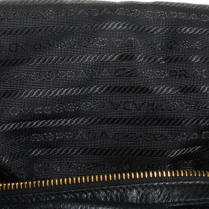 Prada Cervo Gaufre Satchel Nero Black 9 of 12