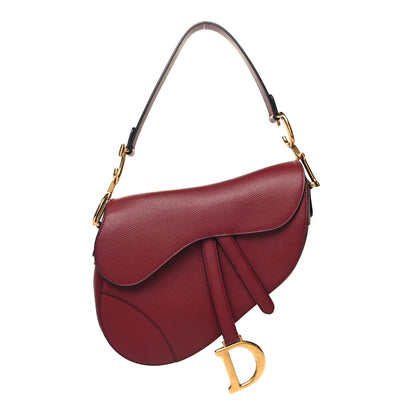 Christian Dior Grained Calfskin Saddle Bag Red 1 of 10