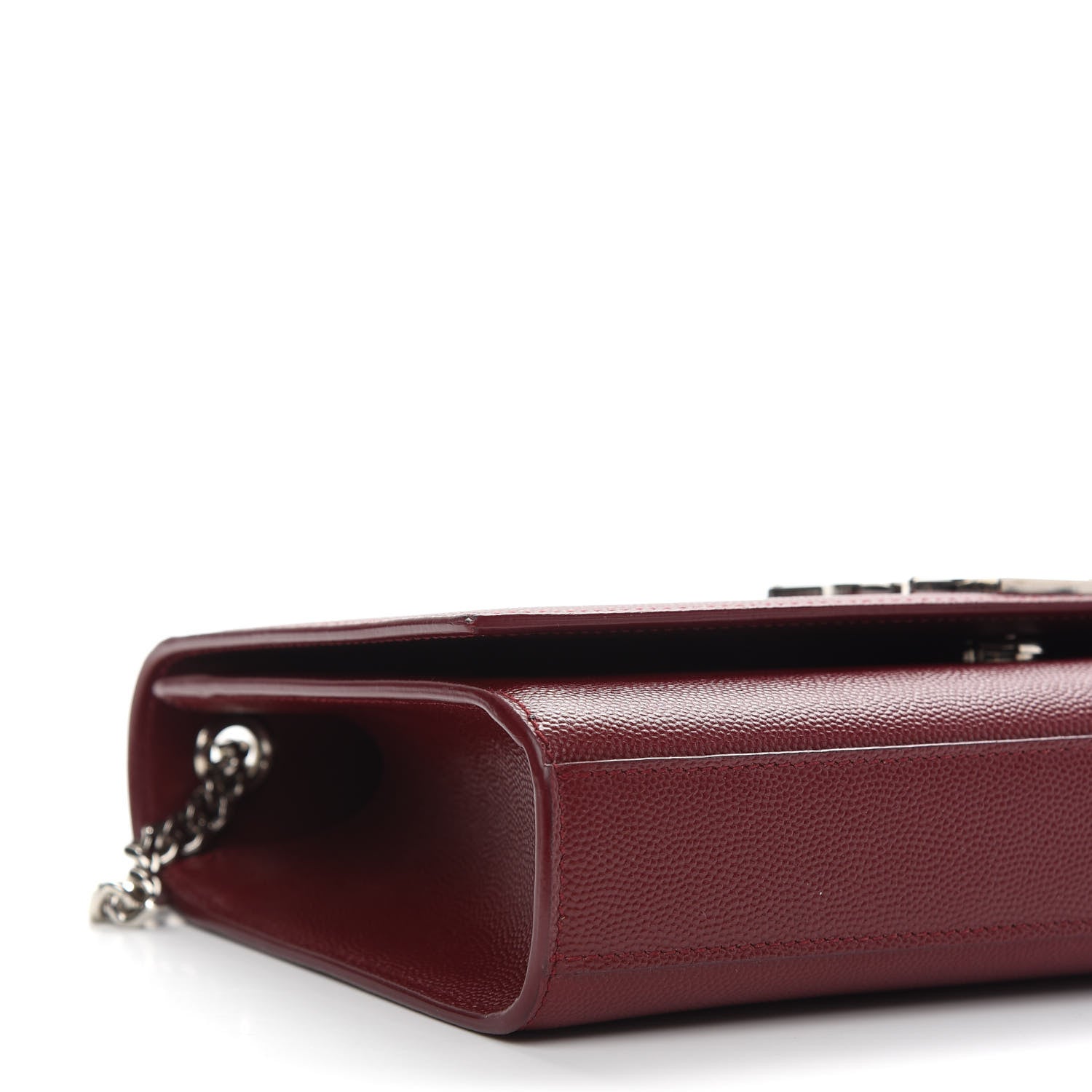 Saint Laurent Grain De Poudre Medium Monogram Kate Satchel Dark Red 7 of 8
