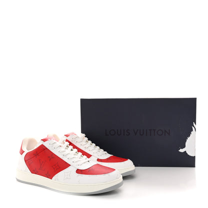Louis Vuitton Monogram Calfskin Mens Rivoli Sneakers 8 Red 9 of 9
